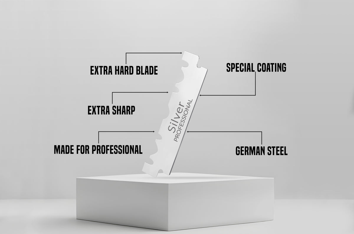 Silber - Einschneidige Rasierklingen - 100 Stück